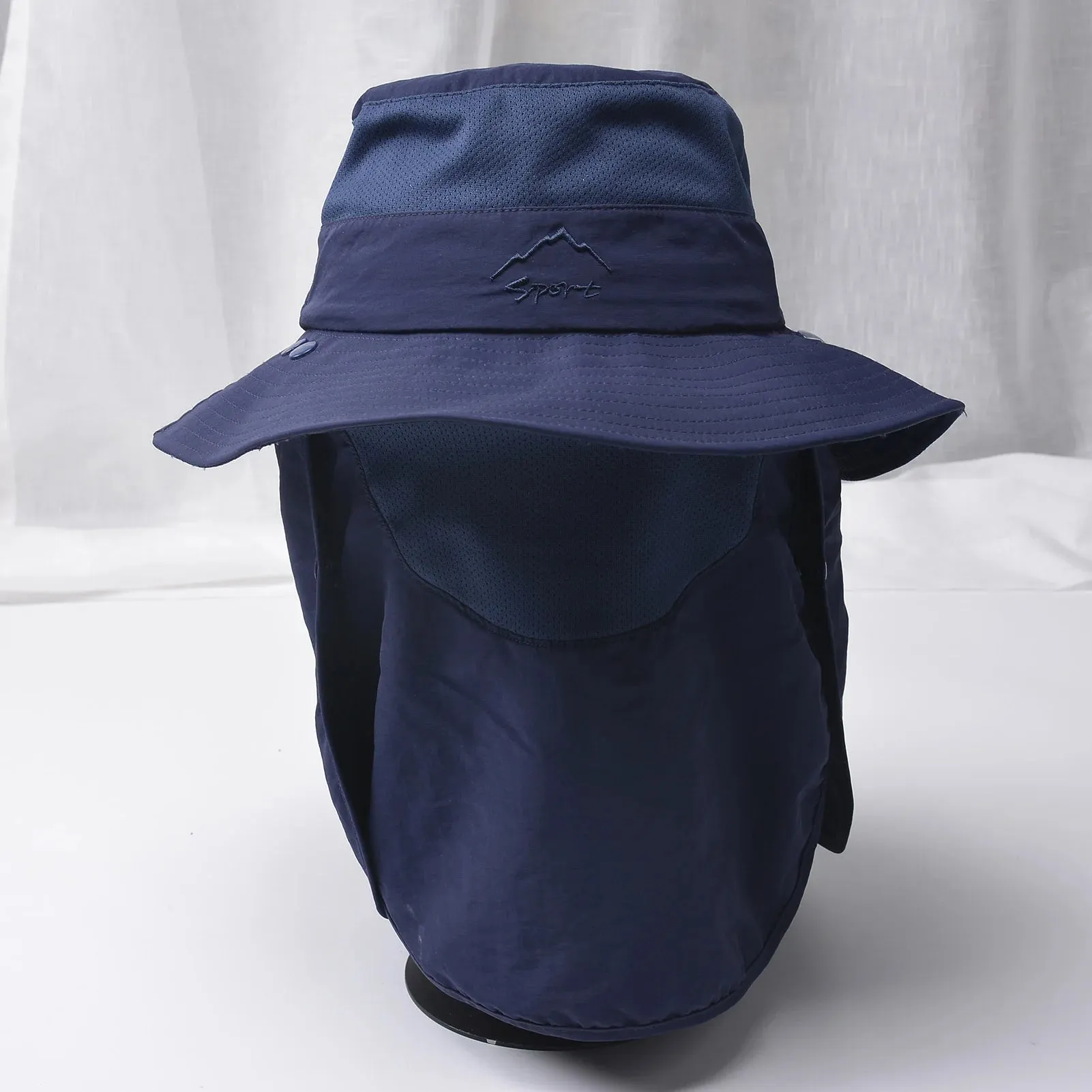 Outdoor Sun Hat UV Protection Wide Brim Neck Flap Face Cover Multifunctional Cap for Hiking Fishing Beach