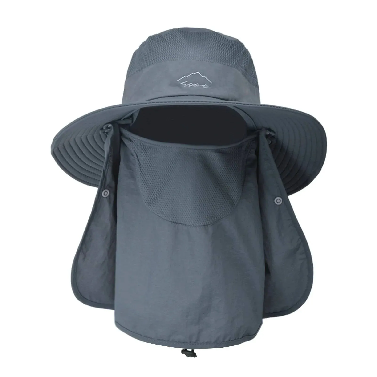 Outdoor Sun Hat UV Protection Wide Brim Neck Flap Face Cover Multifunctional Cap for Hiking Fishing Beach