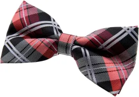 Retreez Elegant Classic Plaid Check Woven Microfiber Pre-tied Bow Tie (5")