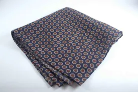 Scarf: Navy Slanted Medallions