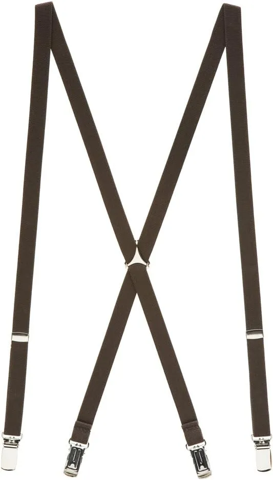 Skinny Suspenders - 1/2-Inch Wide Elastic Straps - X-Back - Clip - Many Colors & 2 Sizes!