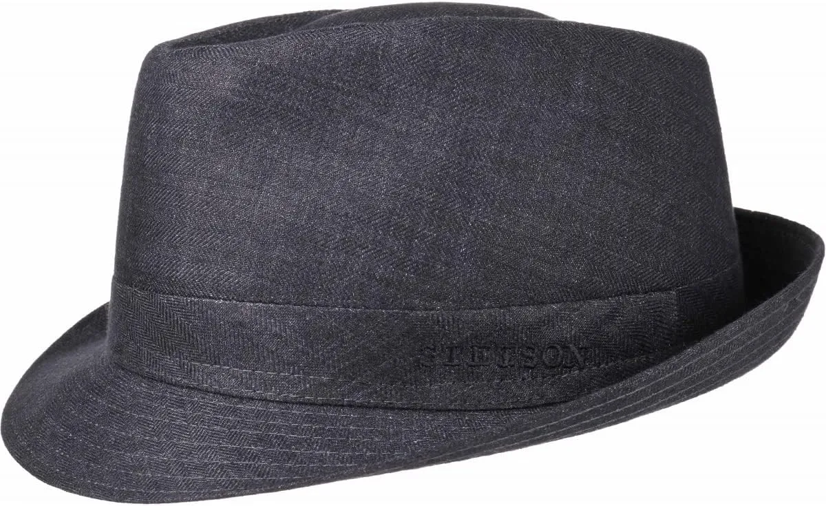 Stetson Men's Linen Trilby Fedora Hats (Anthracite, 61 cm)