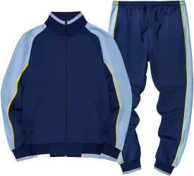 Tebreux Men's Tracksuits 2 Piece Outfit Jogging Suits Set Casual Long Sleeve Sports Sweatsuits
