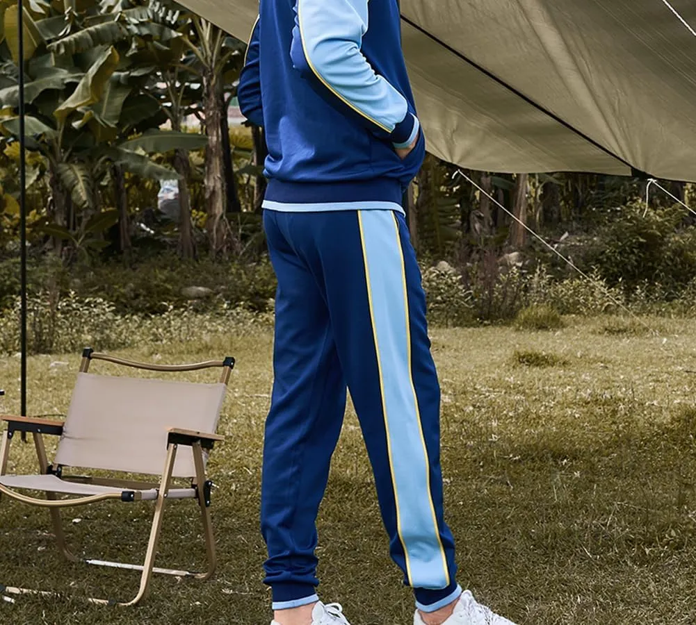 Tebreux Men's Tracksuits 2 Piece Outfit Jogging Suits Set Casual Long Sleeve Sports Sweatsuits