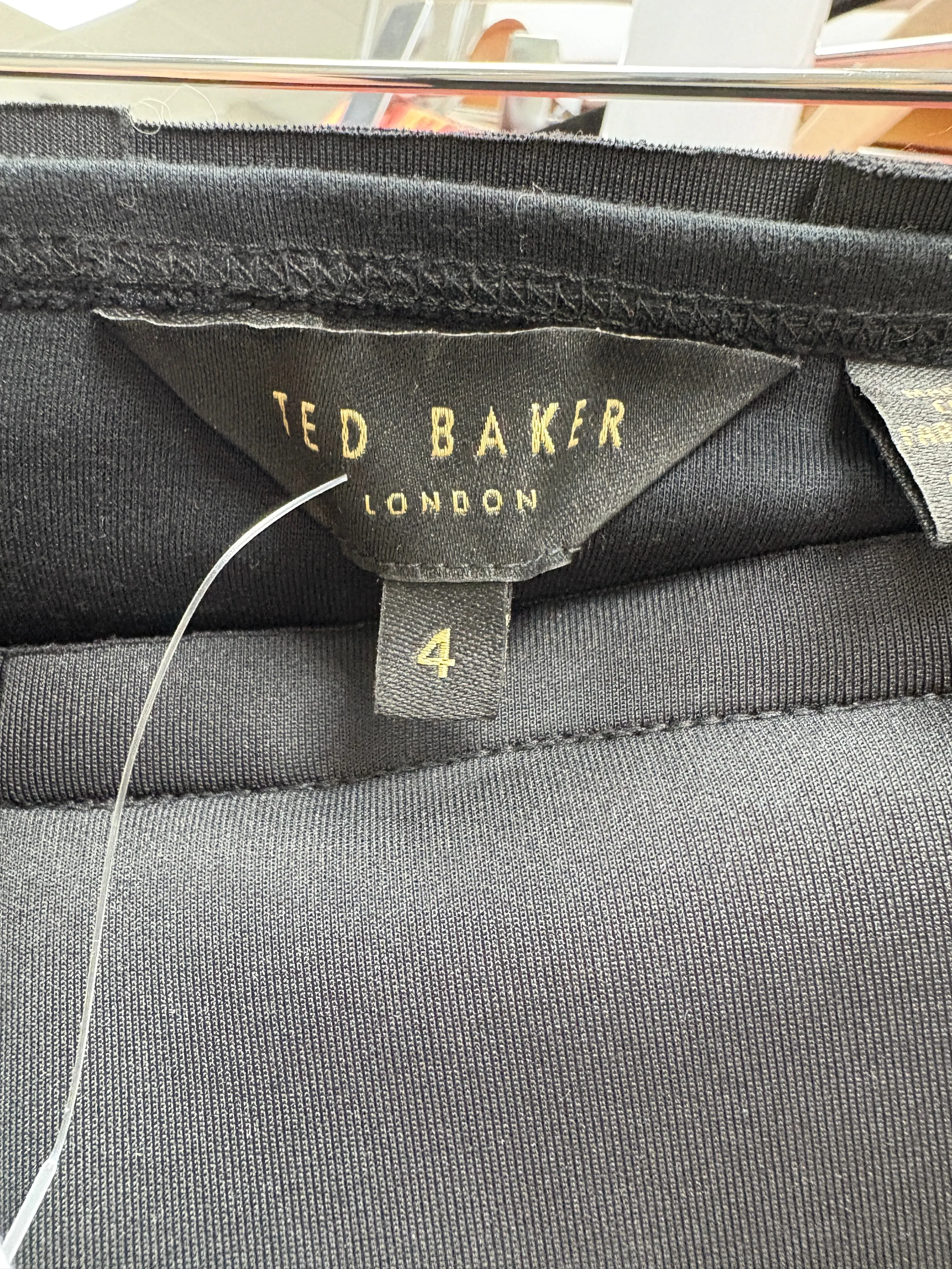 Ted Baker Black Bardot Frill Top UK 14