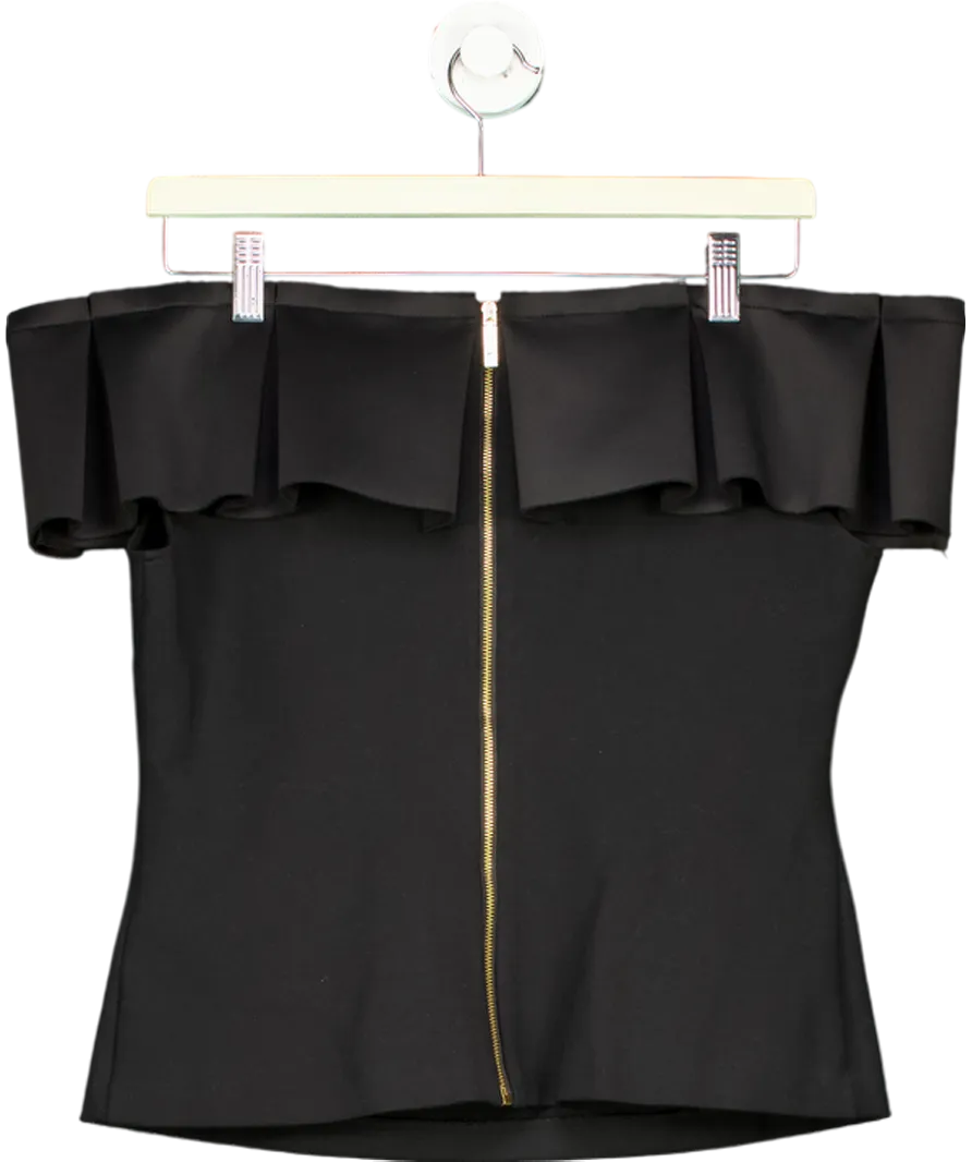 Ted Baker Black Bardot Frill Top UK 14