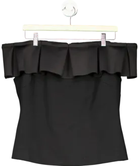 Ted Baker Black Bardot Frill Top UK 14