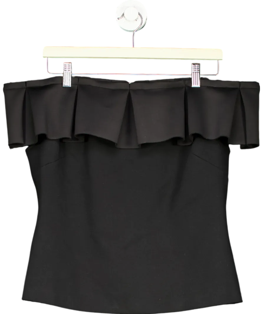 Ted Baker Black Bardot Frill Top UK 14