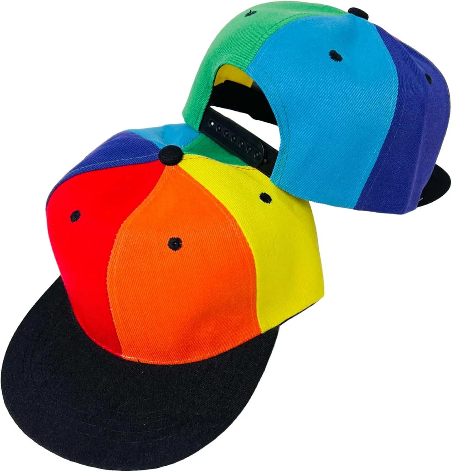Unisex Rainbow Pride Adjustable Snapback Flat Bill Hat
