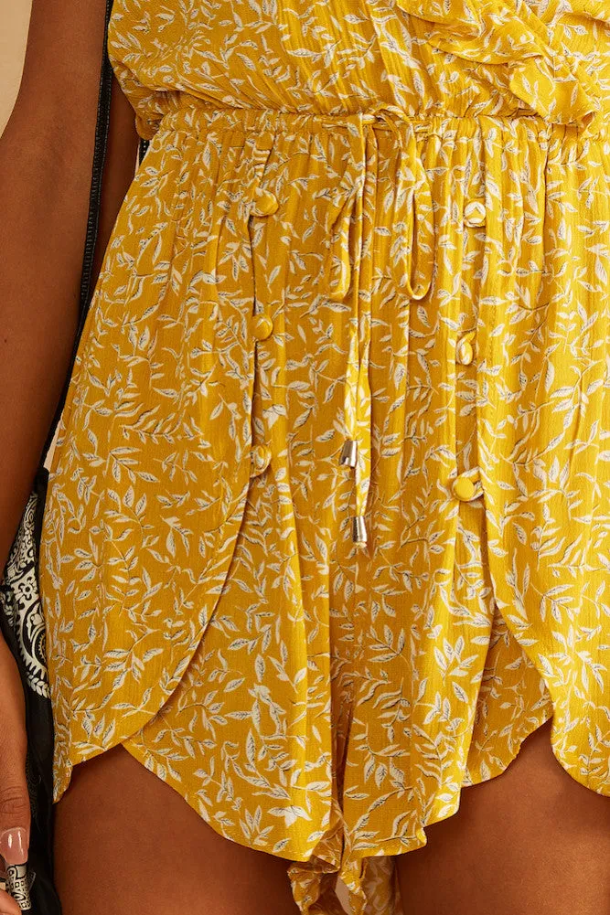 Up In The Clouds Romper Yellow
