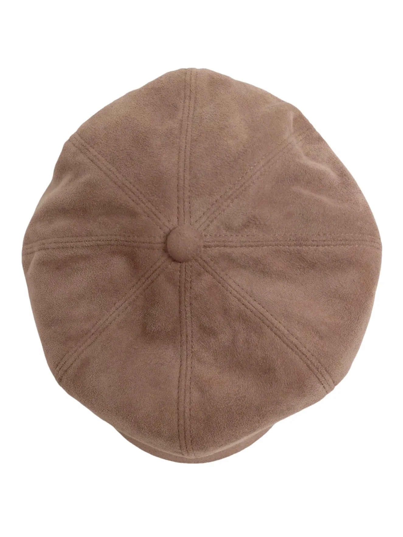 Vintage 2000s Y2K Preppy Bohemian Chic Beige Brown Velour Messenger Newsboy Baker Boy Cap Hat