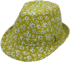 WITHMOONS Flower Pattern Fedora Hat Short Brim Sun Hat Classic Trilby LD61516