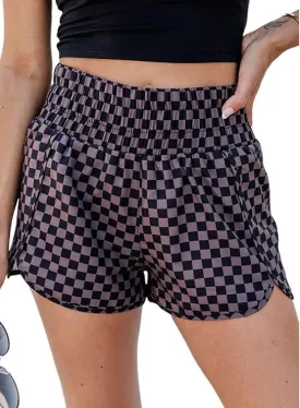 Women's Checkered Shorts Elastic Waist Gingham Pajama Lounge Sleep Y2K Plaid Pj Shorts 2025 Summer Beach Bottoms