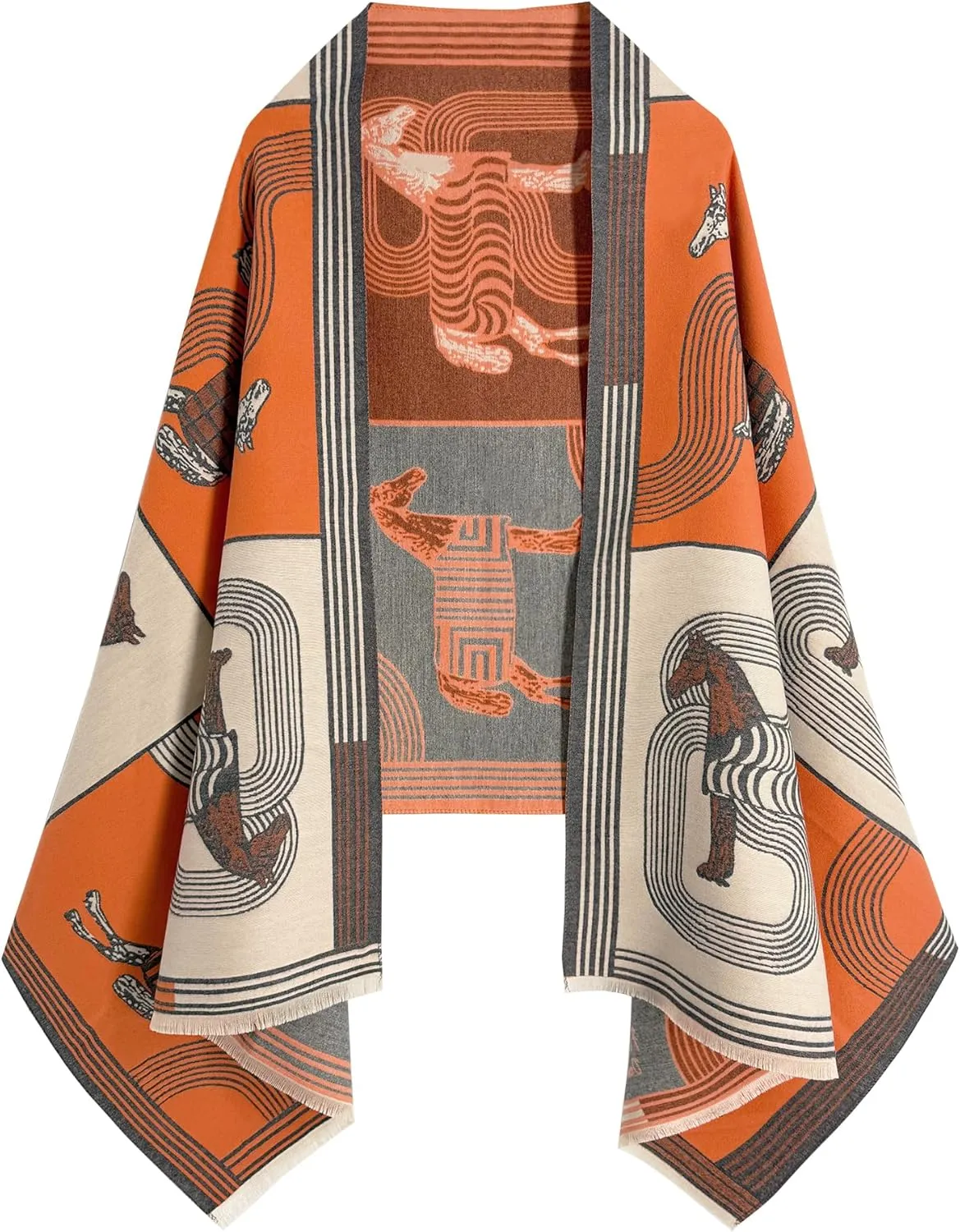 Women's Reversible Pashmina Shawl Wrap for Women Big Scarf Holiday Gifts With Gift Box