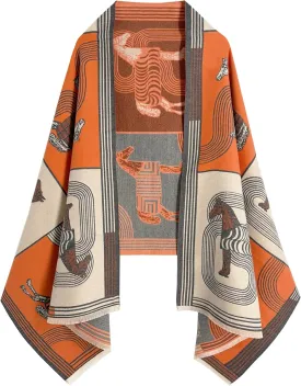Women's Reversible Pashmina Shawl Wrap for Women Big Scarf Holiday Gifts With Gift Box
