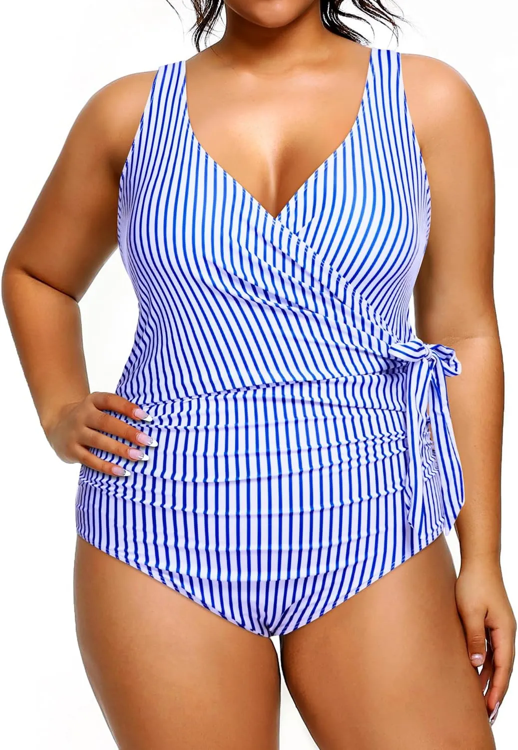 Yonique Plus Size One Piece Swimsuits for Women Tummy Control Bathing Suits Full Coverage Swimwear